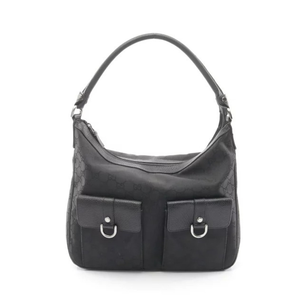 Gucci GG Shoulder Bag Leather Black